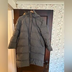 Garnet Hill Down Coat – Charcoal, Size 12 – Removable Hood